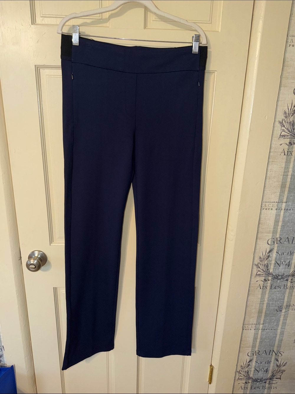 Betabrand Navy Wide-Leg Ponte Pants